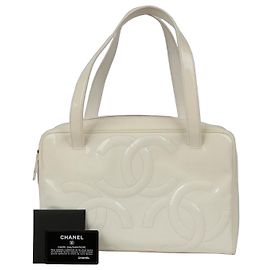 Chanel Bolsa de boliche com logo Triple Cc Branco