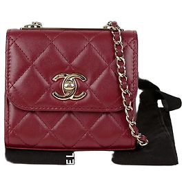 Chanel Bolsa transversal mini Cc tendência Vermelho