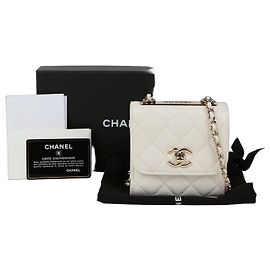 Chanel Bolsa de ombro cruzada mini Cc da moda Branco