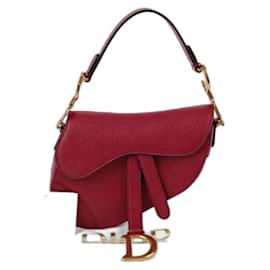 Dior-Saddle Mini Tote Shoulder Bag-Red