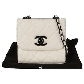 Chanel Bolsa transversal mini Cc tendência Branco