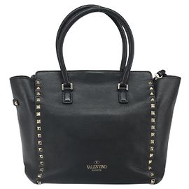 Valentino Garavani Rockstud Tote Soft Leather Medium Black
