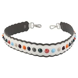 Fendi Strap You Shoulder Strap Studded Leather White