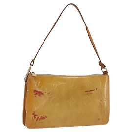 LOUIS VUITTON Monogram Vernis Lexington Pouch Beige M91010 LV Auth 159601 Beige