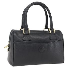 Borsa a mano GUCCI in pelle nera e oro 000 58 0265 Auth ep12255 Nero D'oro