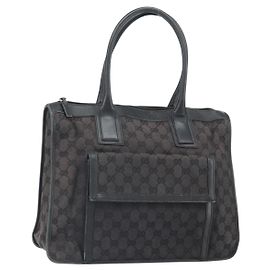 GUCCI GG Canvas Handtasche Schwarz Silber 000 0854 Auth ep12622 Schwarz Silber