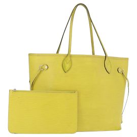LOUIS VUITTON Bolsa Tote Epi Neverfull MM Amarillo Pistacho M40956 LV Auth bs31791 Otro Amarillo