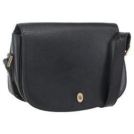Borsa a Spalla Christian Dior in Pelle Nera Oro Auth 159033 Nero D'oro