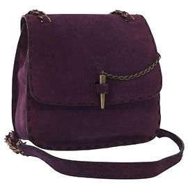 Borsa a Spalla PRADA Camoscio Viola Oro Auth 158394 D'oro Porpora