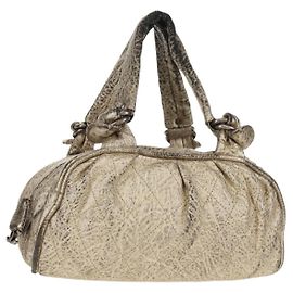 CHANEL Sac à main Matelassé en cuir Champagne Or CC Auth 160074 Doré