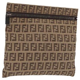 FENDI Zucchino Canvas Tasche Braun Auth ti3596 Braun