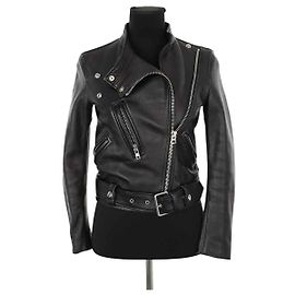 Acne Giacca di pelle nera Nero