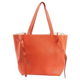 Céline Borsa a spalla in pelle Celine Cabas Phantom Small arancione Arancione