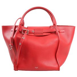 Céline CELINE Big Bag Small Leather 2way Handbag in Red Red