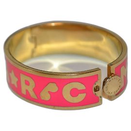 Pulseira Marc Jacobs em metal esmaltado dourado e rosa Rosa Dourado