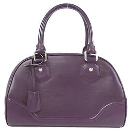 Borsa Louis Vuitton Epi Bowling Montaigne PM Viola scuro