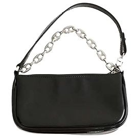 By Far Mini schwarze lackledertasche Schwarz