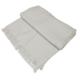 Xale de cashmere New Libris da Hermès Branco Cru