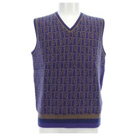 ETRO Wool Vest Brown Purple
