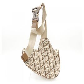Bolsa de ombro de couro Dior Marrom Bege