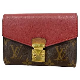 Portefeuille Pallas Compact Tri-fold Monogram Louis Vuitton Marron Fuschia