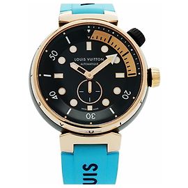 Orologio da uomo Louis Vuitton Tambour QA123Z con quadrante nero Altro