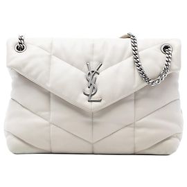 Saint Laurent White Medium Nappa LouLou Puffer Shoulder Bag White