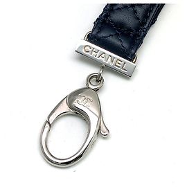 Portachiavi Chanel Matelassé Blu Navy Blu navy