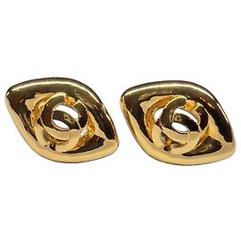 Boucles d'oreilles clip-on en ton or Chanel Coco Mark 97P Doré