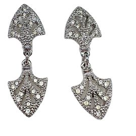 Orecchini Art Deco in argento Christian Dior rari con strass Argento