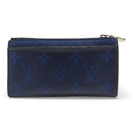 LOUIS VUITTON M30270 TAIGARAMA CANVAS COIN WALLET Blue