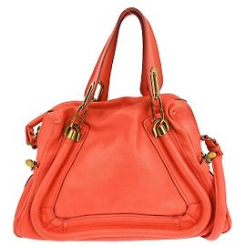 Chloé Chloe Paraty Top Handle Bag Leather Medium Pink