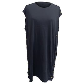 Top Balmain con bottoni dorati in cotone nero Nero