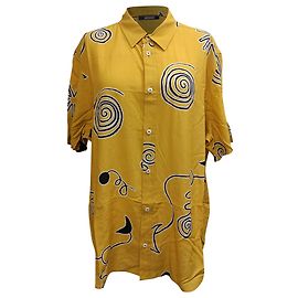 Camicia Mello con stampa a spirale in viscosa gialla Jacquemus Giallo