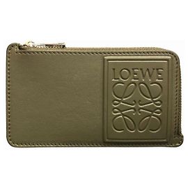 Loewe Anagram Satin Calf Fragment Case Green