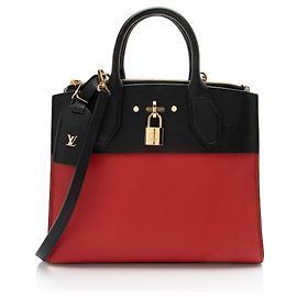 Louis Vuitton Taurillon City Steamer PM Tote Black