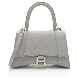 Balenciaga Glitter Hourglass Small Top Handle Gris