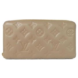 Louis Vuitton Coussin Zippy Geldbörse aus Lammleder Braun Beige