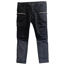 Jeans Biker Gradiente Balmain en Algodón Negro Negro
