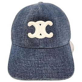 Céline Celine Triumph Denim Cap Blue