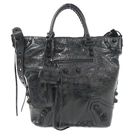 Balenciaga Le Cagole Medium Tote Lamb Tote Black