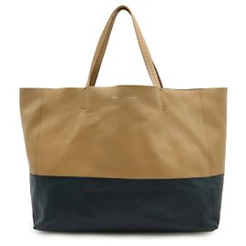 Céline Sac cabas horizontal en cuir Celine Marron Beige