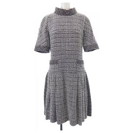 Chanel Kleid Braun Schwarz Weiß