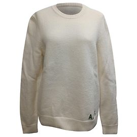 Apc A.P.C. Edward Pullover aus weißer Schurwolle Weiß Roh