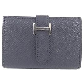 Portefeuille Mini Epsom Béarn d'Hermès Bleu