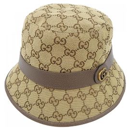 Gucci GG Canvas Fedora Hat Brown Beige