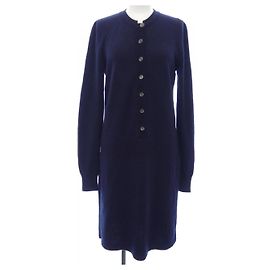 Chanel Kaschmir-Mix Kleid Blau Marineblau