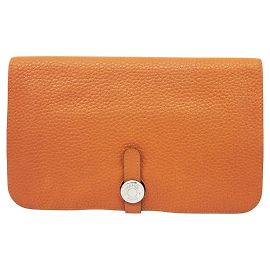 Cartera Hermès Dogon Duo GM en Taurillon Clémence Naranja Naranja