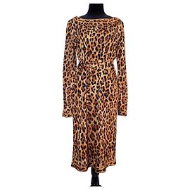 Robe léopard Leonard Paris Marron