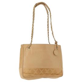 Chanel Vintage Shopping Tote Lambskin Medium Beige
